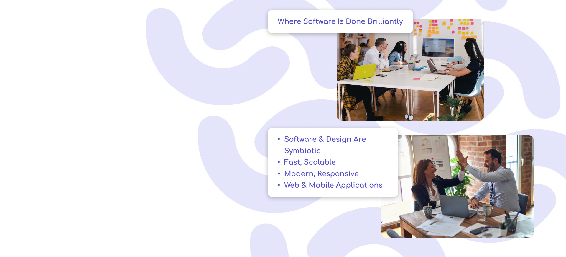 The Avoflow team at work — where software is done brilliantly